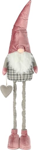 CREOLOGIC XXL Santa Claus Figure 130 cm · Telescopic legs · Christmas decoration · Nordic Santa Claus · Decoration · Decorative figures · Christmas elf man · Gnome (pink)