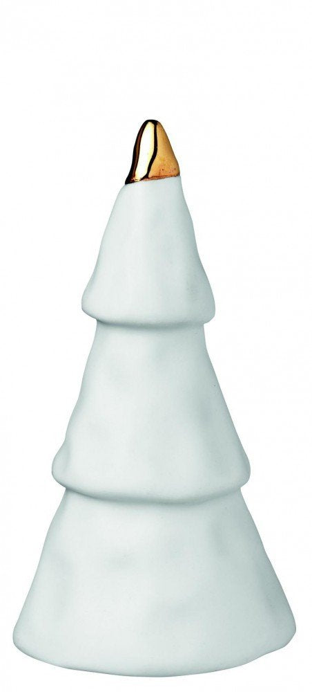 Wheels winter time Christmas forest 4-piece set porcelain trees with gold accents, 88684