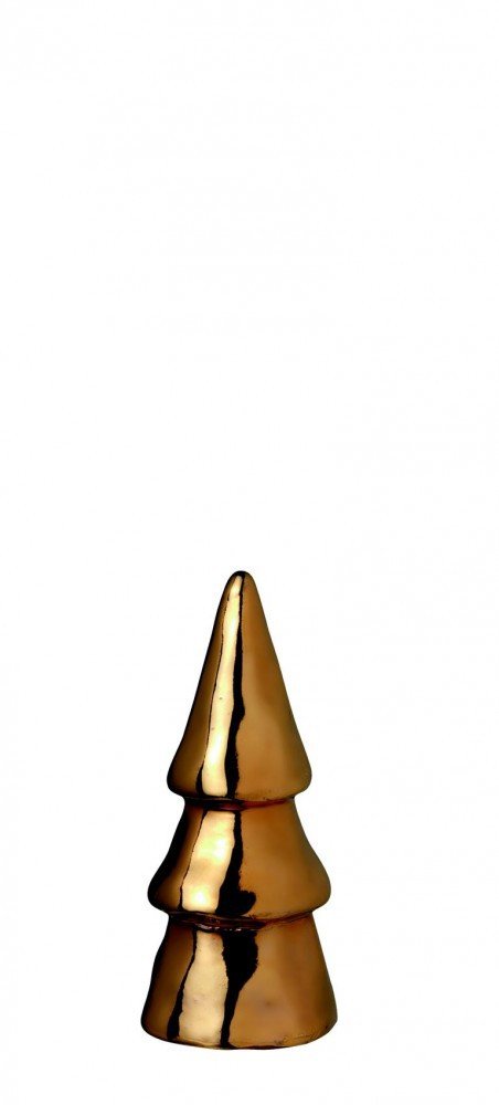 Wheels winter time Christmas forest 4-piece set porcelain trees with gold accents, 88684