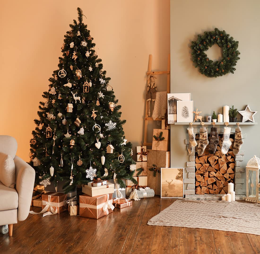 RS Trade HXT 15013 Snow Tree 120 cm artificial Christmas tree with snow and pine cones (Ø approx. 78 cm) approx. 500 tips, flame retardant, quick assembly folding system, including Christmas tree stand.