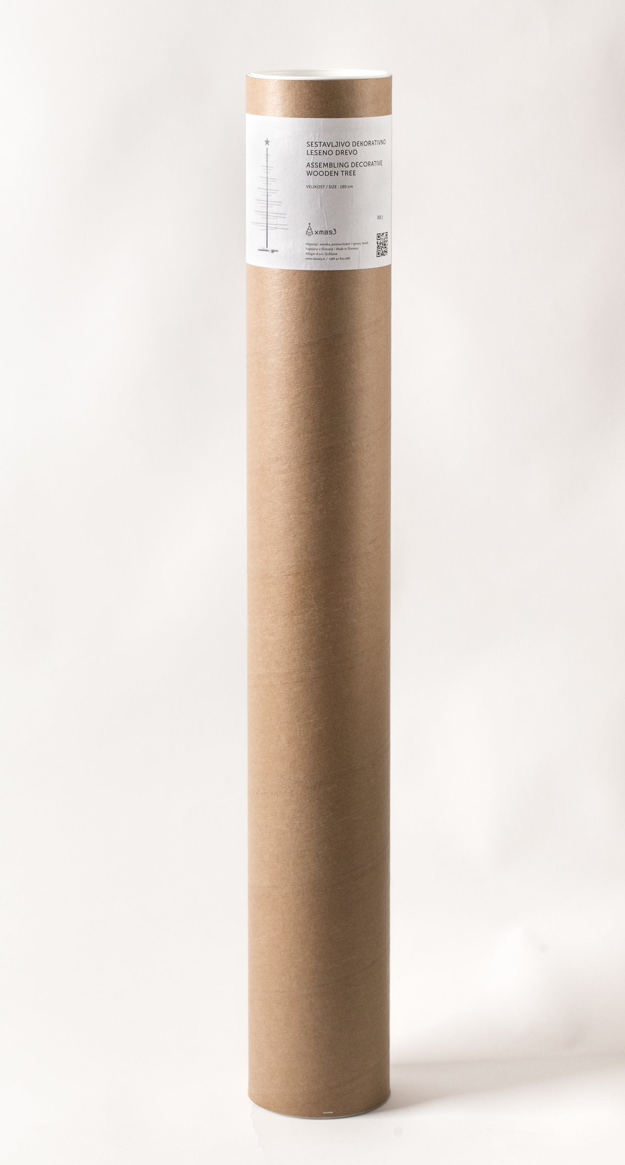 xmas3 L 190 cm Wooden Christmas Tree, Natural, 100 x 100 x 190 cm