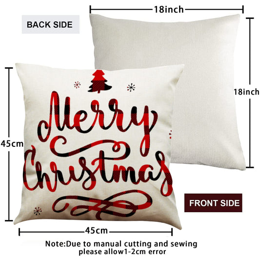 4 pieces of pillowcase 45x45, cotton linen pillow case sofa pillow cover outdoor garden decoration