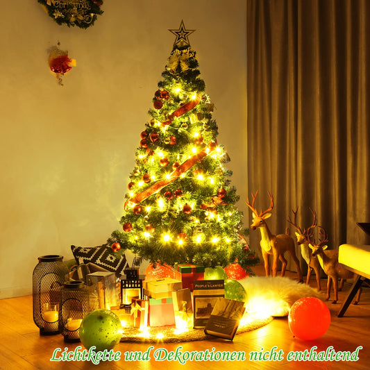 COSTWAY 210cm Artificial Christmas Tree with Metal Stand, PVC Needles, Ideal for Home, Office, Shops, and Hotels, Green.