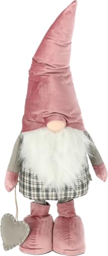 CREOLOGIC XXL Santa Claus Figure 130 cm · Telescopic legs · Christmas decoration · Nordic Santa Claus · Decoration · Decorative figures · Christmas elf man · Gnome (pink)