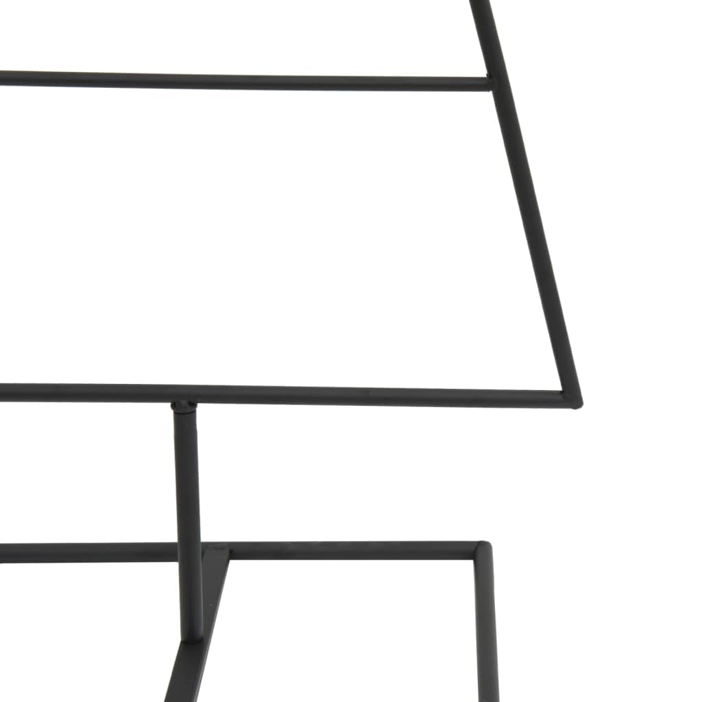 vidaXL Metal Christmas Tree for Decorations, Xmas Tree with Stand, Space-saving DIY Decoration, Christmas Ornaments Holiday Decor, Black 125cm