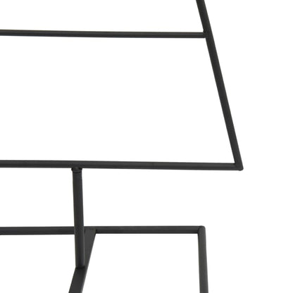 vidaXL Metal Christmas Tree for Decorations, Xmas Tree with Stand, Space-saving DIY Decoration, Christmas Ornaments Holiday Decor, Black 125cm