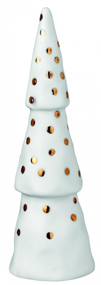 Wheels winter time Christmas forest 4-piece set porcelain trees with gold accents, 88684