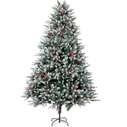 Artificial Christmas tree 180cm, EDWINENE Premium artificial Christmas tree with wooden stand and storage bag, Artificial fir tree Christmas tree, Realistic dense branches.
