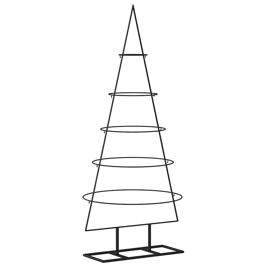 vidaXL Metal Christmas Tree for Decorations, 5-level Christmas Tree, Space-saving DIY Decoration, Christmas Ornaments Xmas Decor, Black 125cm