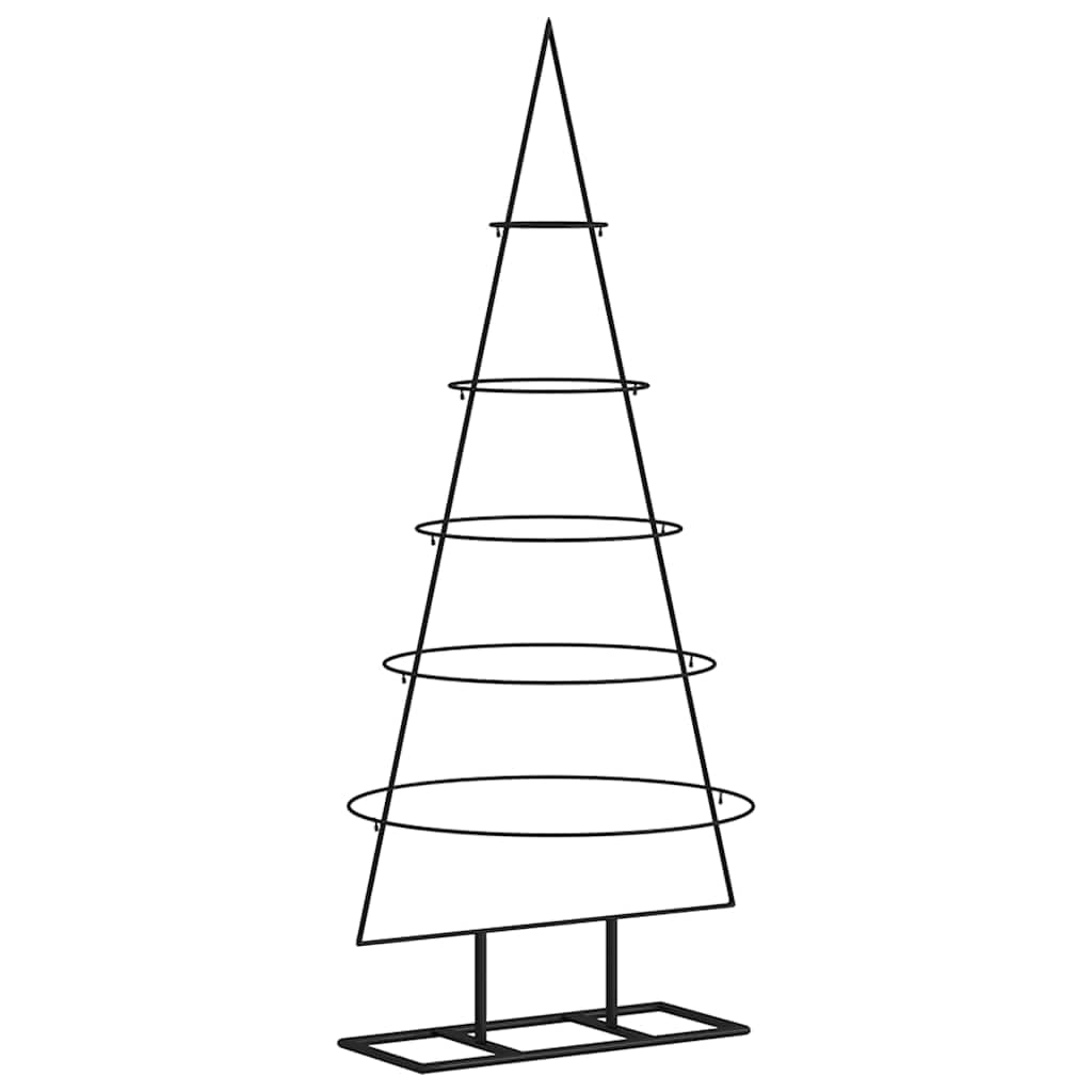 vidaXL Metal Christmas Tree for Decorations, 5-level Christmas Tree, Space-saving DIY Decoration, Christmas Ornaments Xmas Decor, Black 125cm