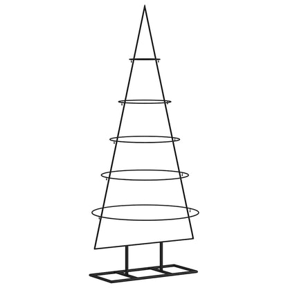 vidaXL Metal Christmas Tree for Decorations, 5-level Christmas Tree, Space-saving DIY Decoration, Christmas Ornaments Xmas Decor, Black 125cm