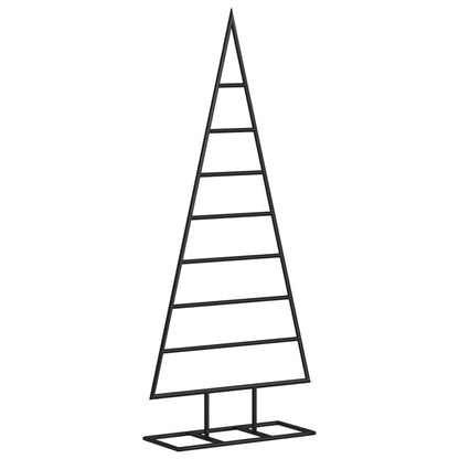 vidaXL Metal Christmas Tree for Decorations, Xmas Tree with Stand, Space-saving DIY Decoration, Christmas Ornaments Holiday Decor, Black 125cm