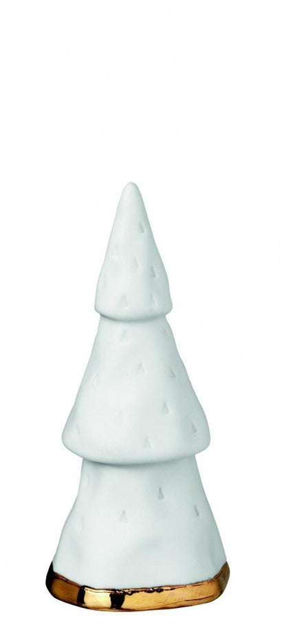 Wheels winter time Christmas forest 4-piece set porcelain trees with gold accents, 88684