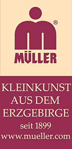 Mueller Christmas pyramid Erzgebirge figures pointed arch, tension tree, 1-tier, 30 cm high, natural, original Erzgebirge Seiffen.