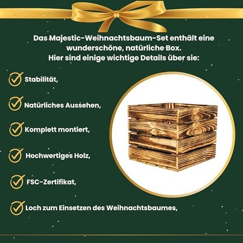 TreesHouse - Artificial Christmas Tree I Wooden Stand I Pine Tree I Imitate Real Branches I Perfect Color I Dense Needles I Made in the EU