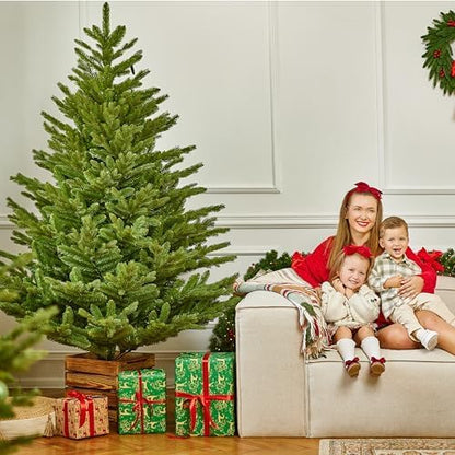 TreesHouse - Artificial Christmas Tree I Wooden Stand I Pine Tree I Imitate Real Branches I Perfect Color I Dense Needles I Made in the EU