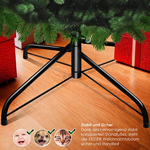 KESSER® Artificial Christmas Tree PE 180cm with 780 tips, artificial Noble Fir tree quick setup including Christmas tree stand, Christmas decoration - PE green 1.8m pine Christmas