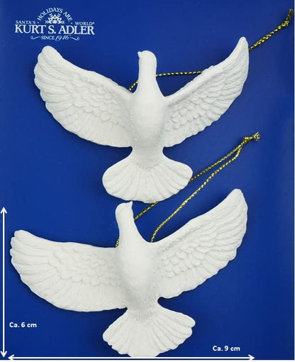 Kurt Adler friendship doves, resin, 4.5 inches, set of 2