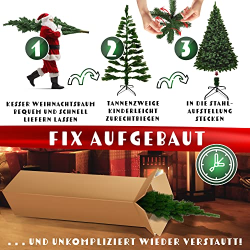 KESSER® Artificial Christmas Tree PE 180cm with 780 tips, artificial Noble Fir tree quick setup including Christmas tree stand, Christmas decoration - PE green 1.8m pine Christmas