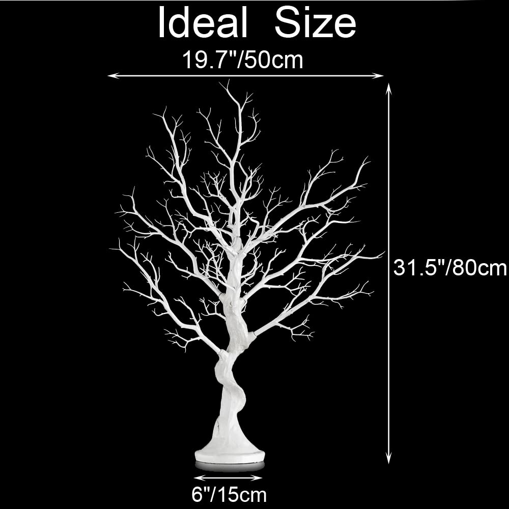 White Artificial Tree Branch Tree - 80cm High Christmas Tree for Table Decoration Tree Displays Large Easter Tree Wish Tree for Wedding Halloween Birthday Christmas Home Decoration