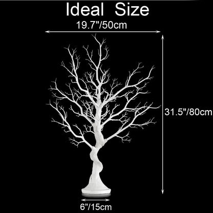 White Artificial Tree Branch Tree - 80cm High Christmas Tree for Table Decoration Tree Displays Large Easter Tree Wish Tree for Wedding Halloween Birthday Christmas Home Decoration