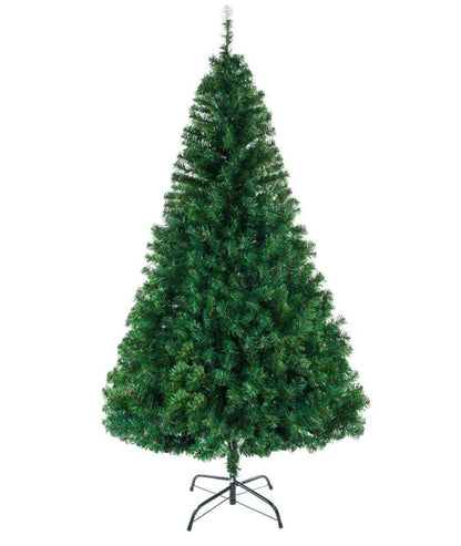 LEADZM 180/210/240cm Artificial Christmas Tree, Artificial Pine Tree with Metal Stand, Xmas Tree, PVC, for Home, Office, Shops, and Hotels (210 cm, Green)