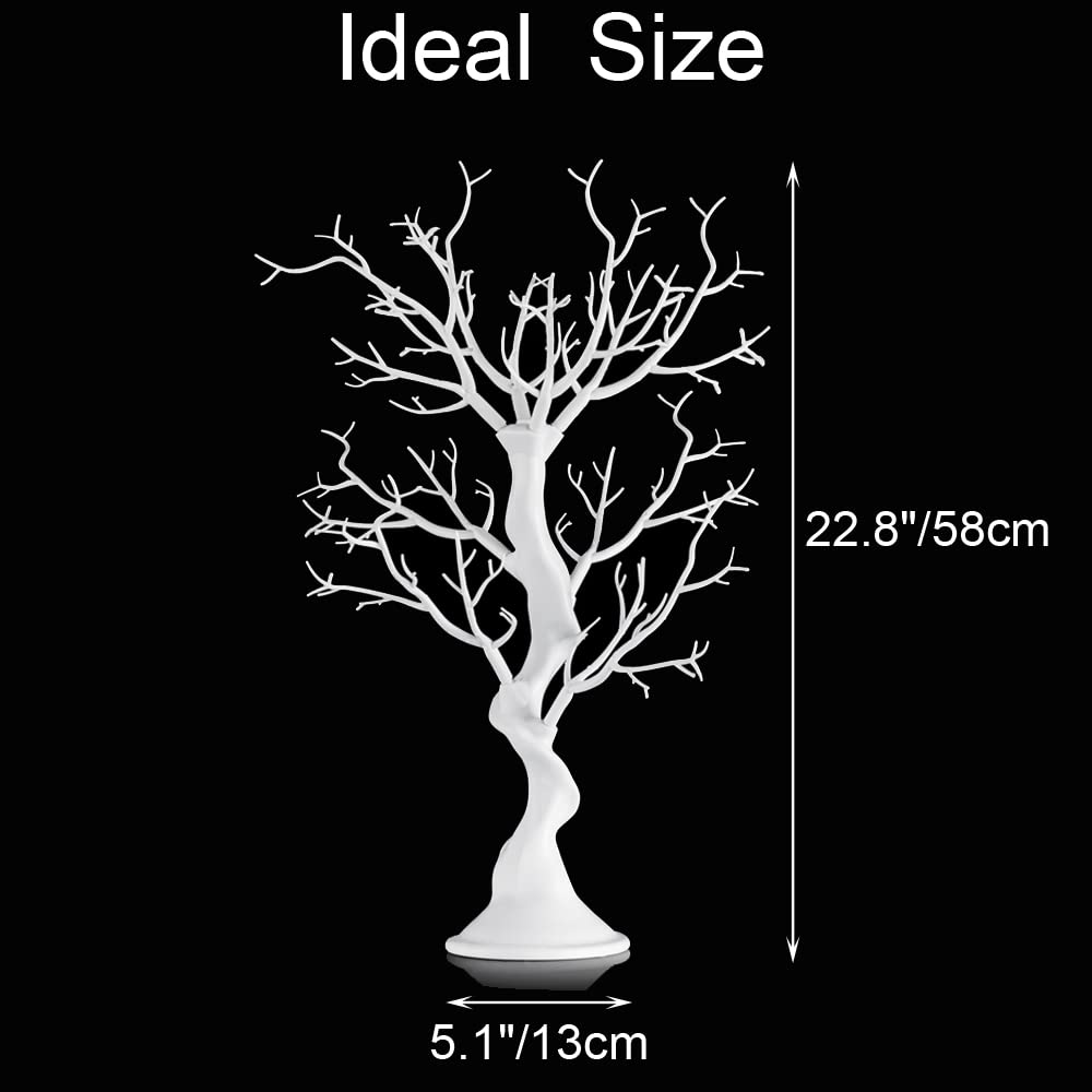 White Artificial Tree Branch Tree - 58cm Tall Christmas Tree for Table Decoration Tree Display Big Easter Tree Wish Tree for Wedding Halloween Birthday Christmas Home Decoration