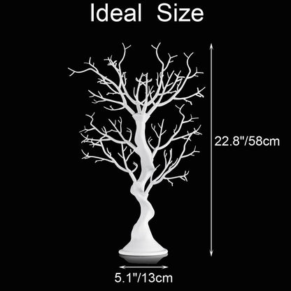 White Artificial Tree Branch Tree - 58cm Tall Christmas Tree for Table Decoration Tree Display Big Easter Tree Wish Tree for Wedding Halloween Birthday Christmas Home Decoration