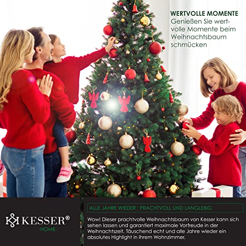 KESSER® Artificial Christmas Tree PE 180cm with 780 tips, artificial Noble Fir tree quick setup including Christmas tree stand, Christmas decoration - PE green 1.8m pine Christmas