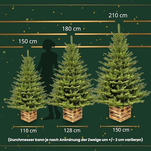 TreesHouse - Artificial Christmas Tree I Wooden Stand I Pine Tree I Imitate Real Branches I Perfect Color I Dense Needles I Made in the EU