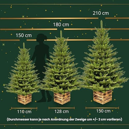 TreesHouse - Artificial Christmas Tree I Wooden Stand I Pine Tree I Imitate Real Branches I Perfect Color I Dense Needles I Made in the EU