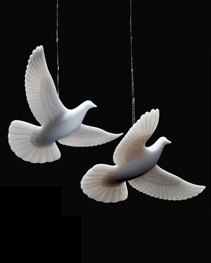 John Perry Christmas Turtle Doves, a symbol of friendship and love at Christmas. 2-piece set from the official artist of the film.