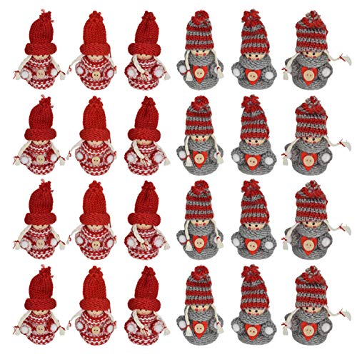 CREOFANT 24 Pieces Nordic Gnome Decorative Ornaments Christmas Decor Gnome Small Gnome with Knit Hat Gnome Ornaments Decorative Figures Christmas Dwarf