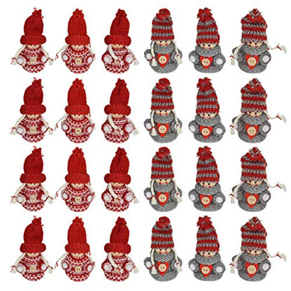 CREOFANT 24 Pieces Nordic Gnome Decorative Ornaments Christmas Decor Gnome Small Gnome with Knit Hat Gnome Ornaments Decorative Figures Christmas Dwarf