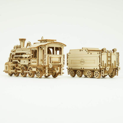 ROKR 3D Puzzle Express Steam Locomotive Wooden Puzzle Model Kit - locomotive wood assembly kit - Christmas birthday gift for teens and adults