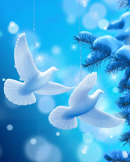 John Perry Christmas Turtle Doves, a symbol of friendship and love at Christmas. 2-piece set from the official artist of the film.