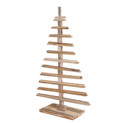Decorative Christmas tree HWC-H77, 3D fir tree Christmas decoration, shabby chic fir wood adjustable 130x82x82cm