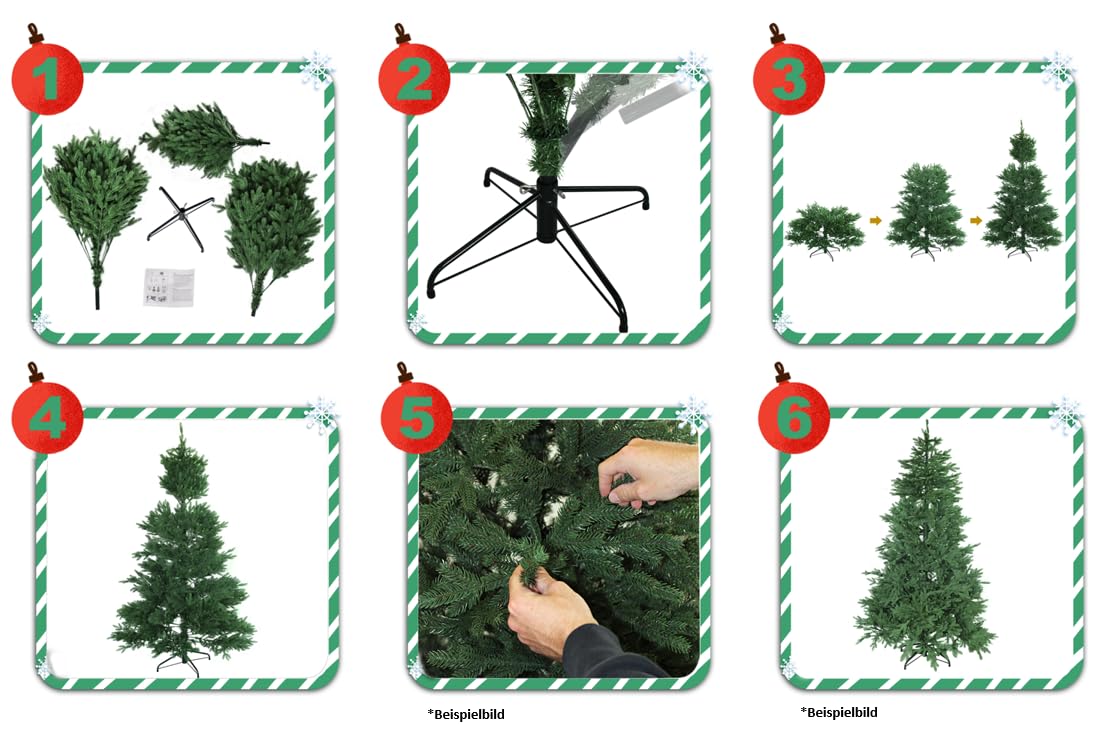 RS Trade 1101 Colorado Mix 120 cm Christmas tree PVC artificial (Ø approx. 76 cm) with 446 tips - quick assembly folding system, flame retardant, fake fir tree including metal stand.