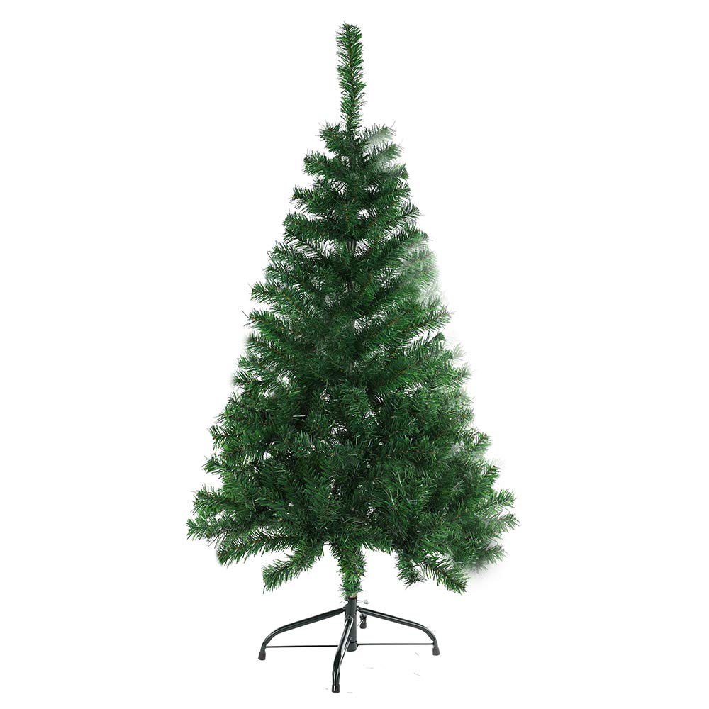 COOSNUG 120cm Artificial Green Christmas Tree with Metal Tree Stand, Non-flammable.