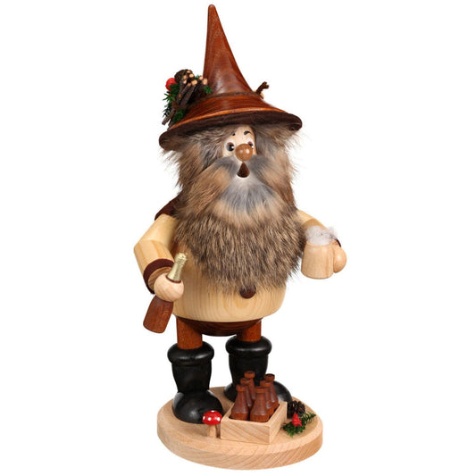 Woodturning Workshop Uhlig DWU | Handmade Ore Mountain Incense Smoker | Traditional Artisan Craft | Christmas Decor Gnome | 27 cm | Beer Lover