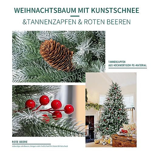 Artificial Christmas tree 180cm, EDWINENE Premium artificial Christmas tree with wooden stand and storage bag, Artificial fir tree Christmas tree, Realistic dense branches.