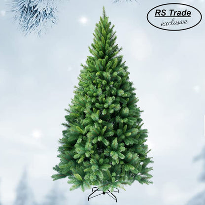 RS Trade 1101 Colorado Mix 120 cm Christmas tree PVC artificial (Ø approx. 76 cm) with 446 tips - quick assembly folding system, flame retardant, fake fir tree including metal stand.