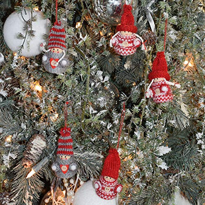 CREOFANT 24 Pieces Nordic Gnome Decorative Ornaments Christmas Decor Gnome Small Gnome with Knit Hat Gnome Ornaments Decorative Figures Christmas Dwarf