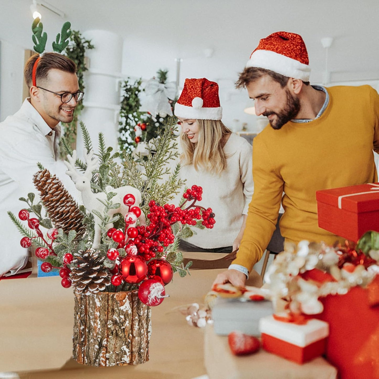 MYELLU Xmas Decor Small Christmas Tree with Lights - Artificial Tabletop Lighted Mini Christmas Tree (Parent)