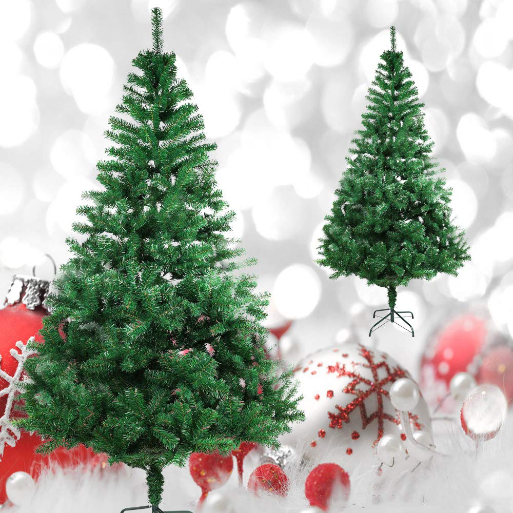 COOSNUG 120cm Artificial Green Christmas Tree with Metal Tree Stand, Non-flammable.