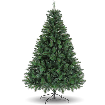 Artificial Christmas tree with 1100 branch tips, collapsible stand, metal hinges, and easy-to-assemble, green tree for home office, shop, party decoration.
