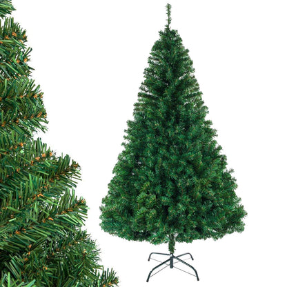 LEADZM 180/210/240cm Artificial Christmas Tree, Artificial Pine Tree with Metal Stand, Christmas Tree, PVC, for Home, Office, Stores and Hotels (120cm, Green)