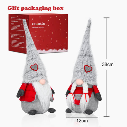 EKARSEN Handmade Couple Gnome cute Scandinavian Tomte Christmas Decor dolls for Christmas New Year Easter Valentine's Day