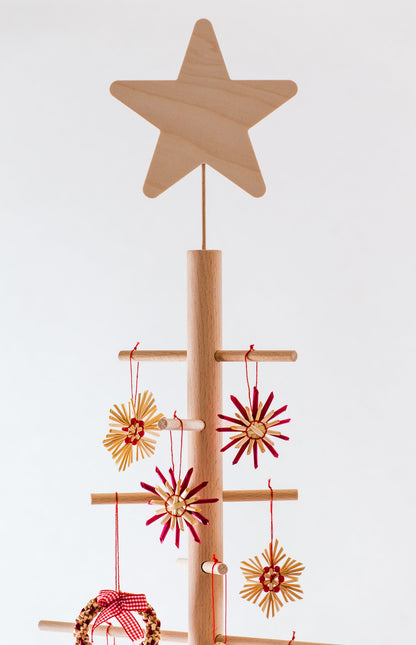 xmas3 L 190 cm Wooden Christmas Tree, Natural, 100 x 100 x 190 cm