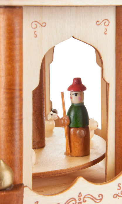 BRUBAKER Christmas pyramid made of wood - natural - 45 or 60 cm height - hand-painted figures